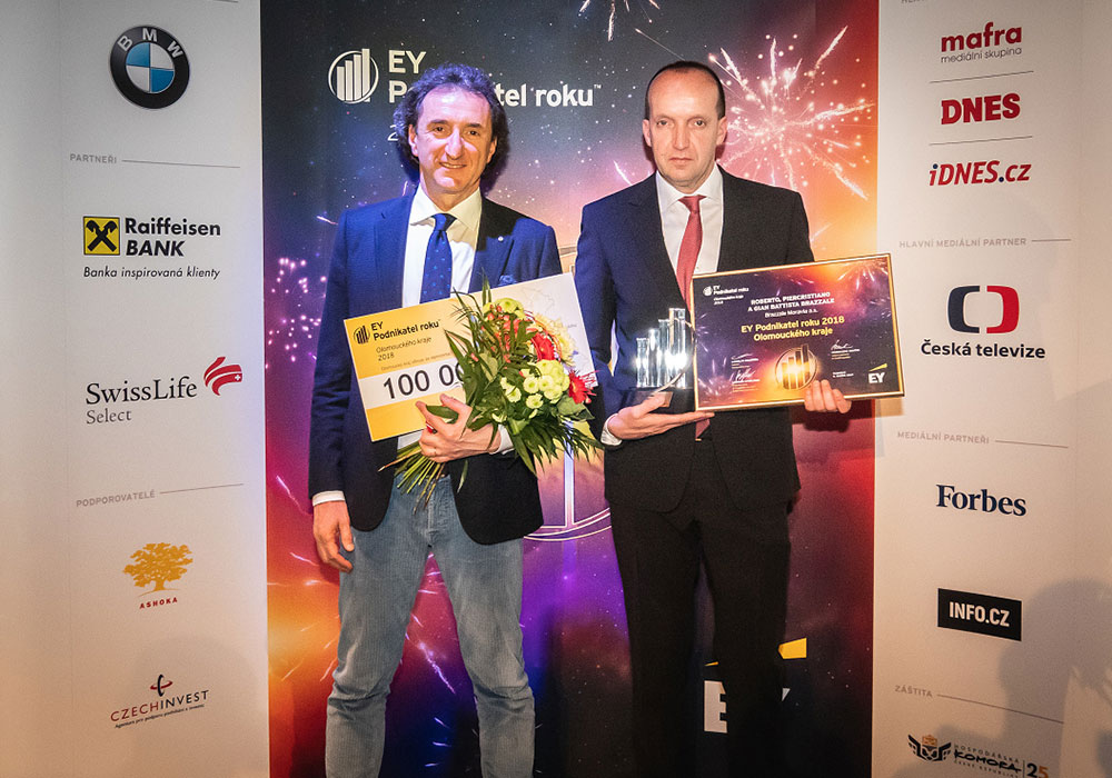 Roberto, Piercristiano e Gian Battista Brazzale eletti Imprenditori dell’Anno 2018 a Olomouc