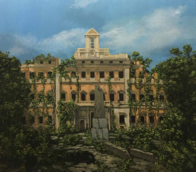Decadence. Montecitorio. Massimiliano Alioto (Brindisi 1972), Olio su tela, 80x70 cm, 2021