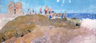 Giorgio Ortona, Notre Dame de Ladispoli. Olio su tavola, 36x82 cm, 2022