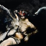 Maurizio L'Altrella, Leda e il cigno. Olio su tela, 60x60 cm, 2022