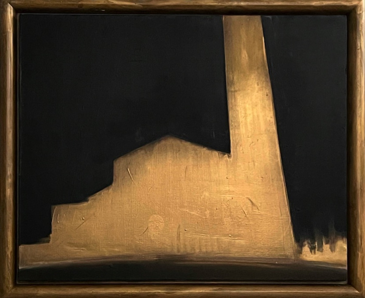 Daniele Galliano, Luce Divina. Olio e smalto su tela e cornice di legno, 65x80 cm, 2023