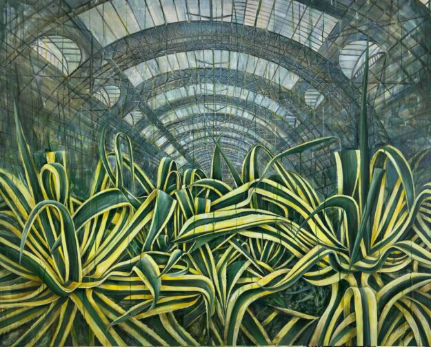 Antonio Bardino, L'ora di punta. Olio su tela, 120x150 cm, 2025