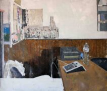 Giorgio Ortona, Il barbiere di Ponza. Olio su tela incollata su tavola, 56x64 cm, 2025