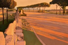 Mauro Reggio, Parco degli acquedotti. Olio su tela, 120x180 cm, 2025